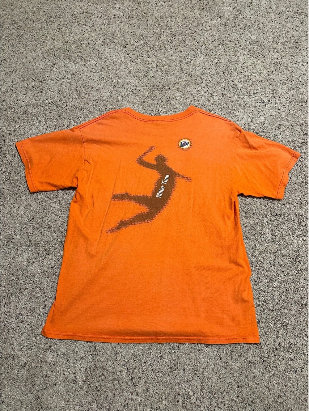 Vintage Miller Lite Orange Graphic T-Shirt Size L